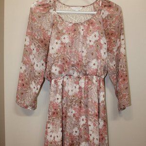Pink and White Foral Dress